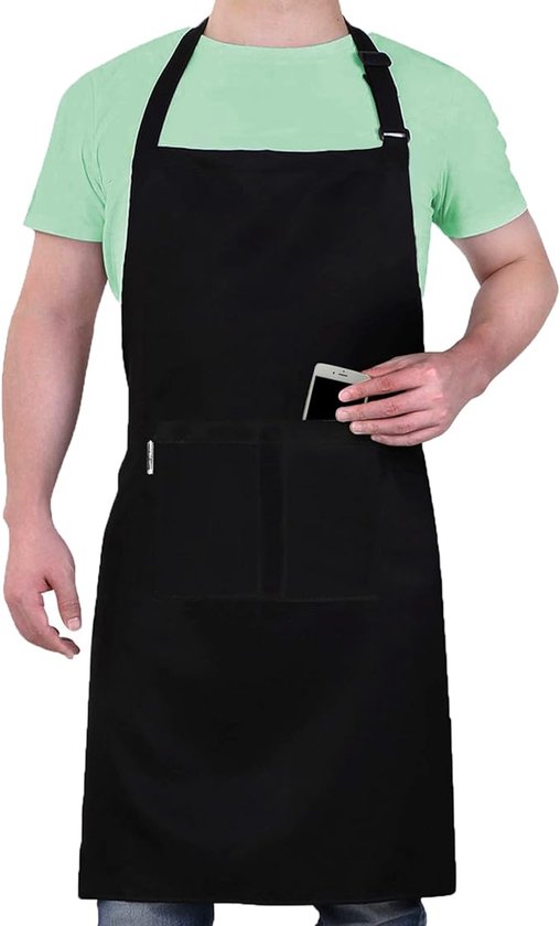 Wasserdichte Kochschürze – 2 Taschen/verstellbare Träger – Unisex – Restaurant/grill