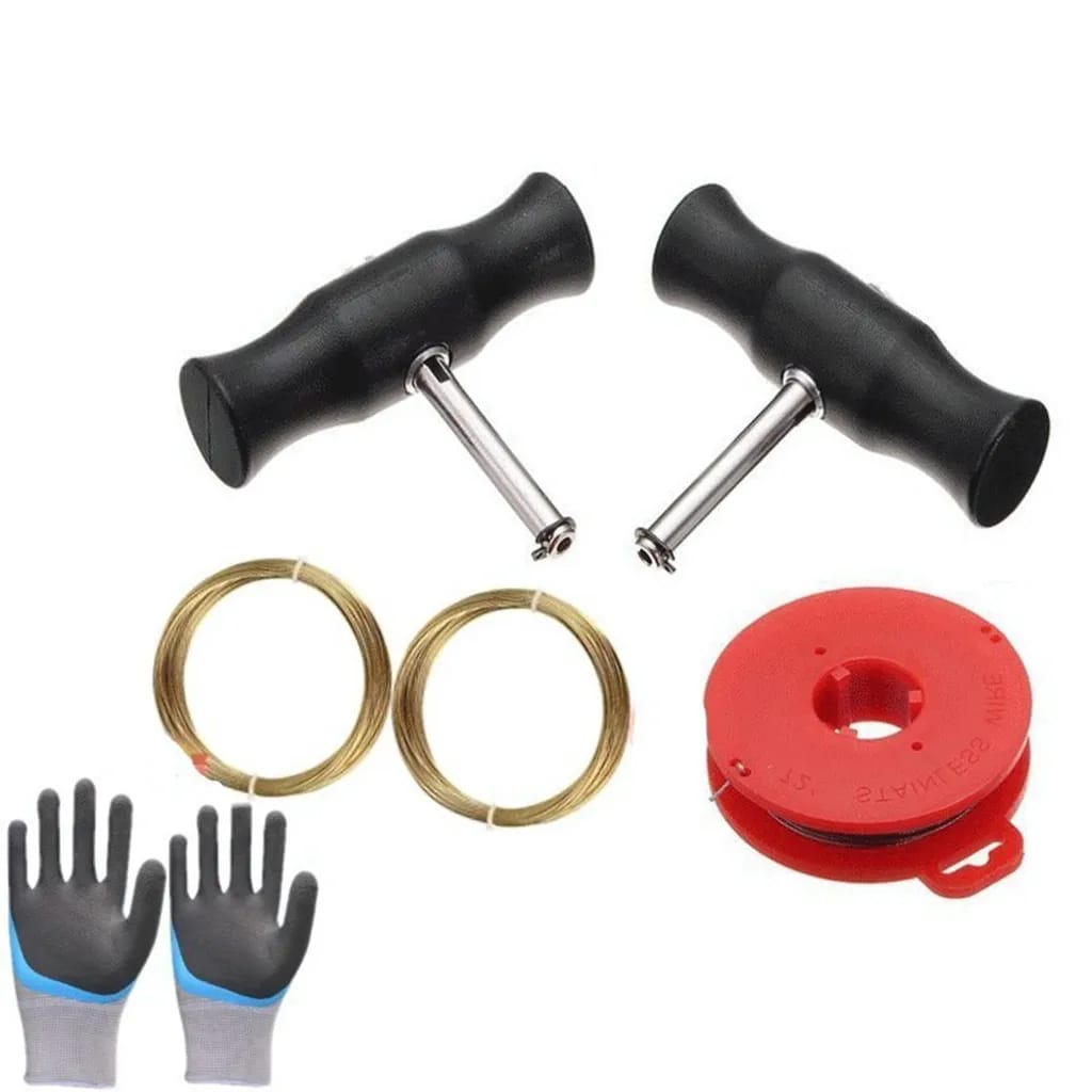 7-teiliges Windschutzscheiben-ausbauwerkzeug-set Mit Griff Und Schneiddraht, Universell Einsetzbar, Geeignet Für Professionelle Reparaturen.