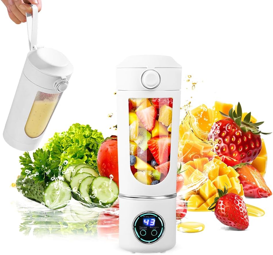 Tragbarer Smoothie-mixer, Wiederaufladbar, Tragbar, Umweltfreundlich, Ideal Für Reisen, 450 Ml Fassungsvermögen, Smoothie-maker, 12 Klingen, Persönlicher Mixer Für Unterwegs