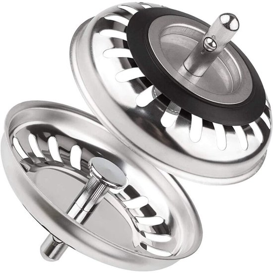 79-mm-edelstahl-spülbeckenfilter-set (2er-pack) – Multifunktionaler Spülbeckenstöpsel Und Filter