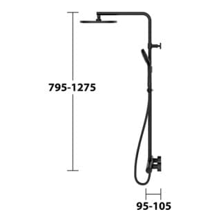 Plan blue - Brauseset mit Thermostat, Durchmesser 25 cm, 3 Strahlarten, schwarz matt 53926372321 - Keuco