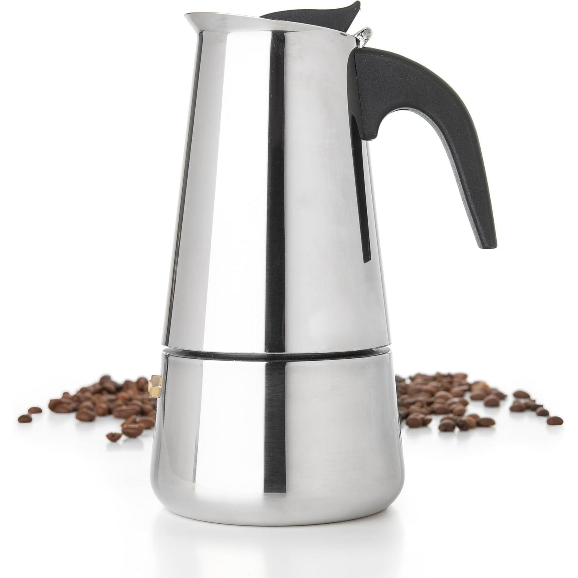 Italienische Moka-kanne, 9 Tassen Fassungsvermögen, 450 Ml/15 Oz Fassungsvermögen, Mit Kaffeebrühsystem, Edelstahl, Für Camping Oder Zuhause