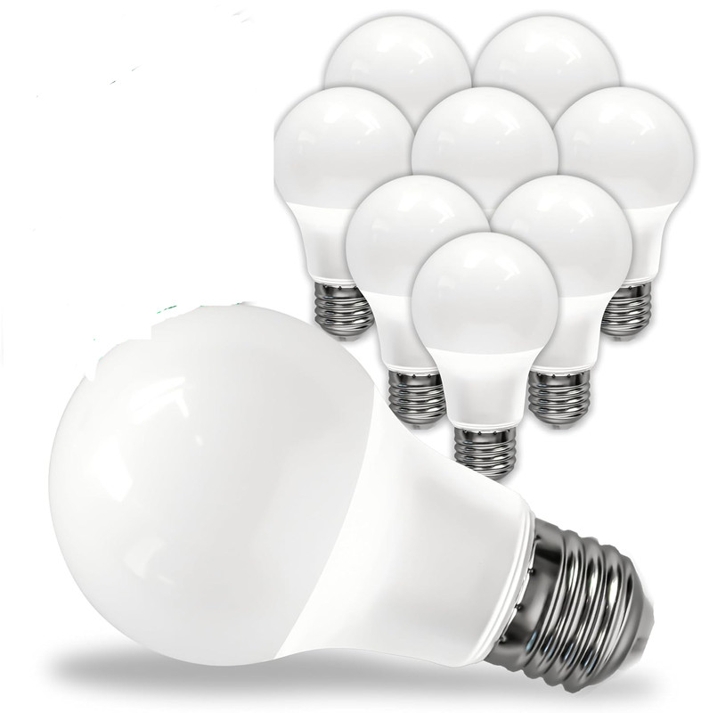 10 X E27 Led-lampen, 9 W (entspricht 60 W), A60-806 Lumen, 6500 K, Neutralweiß