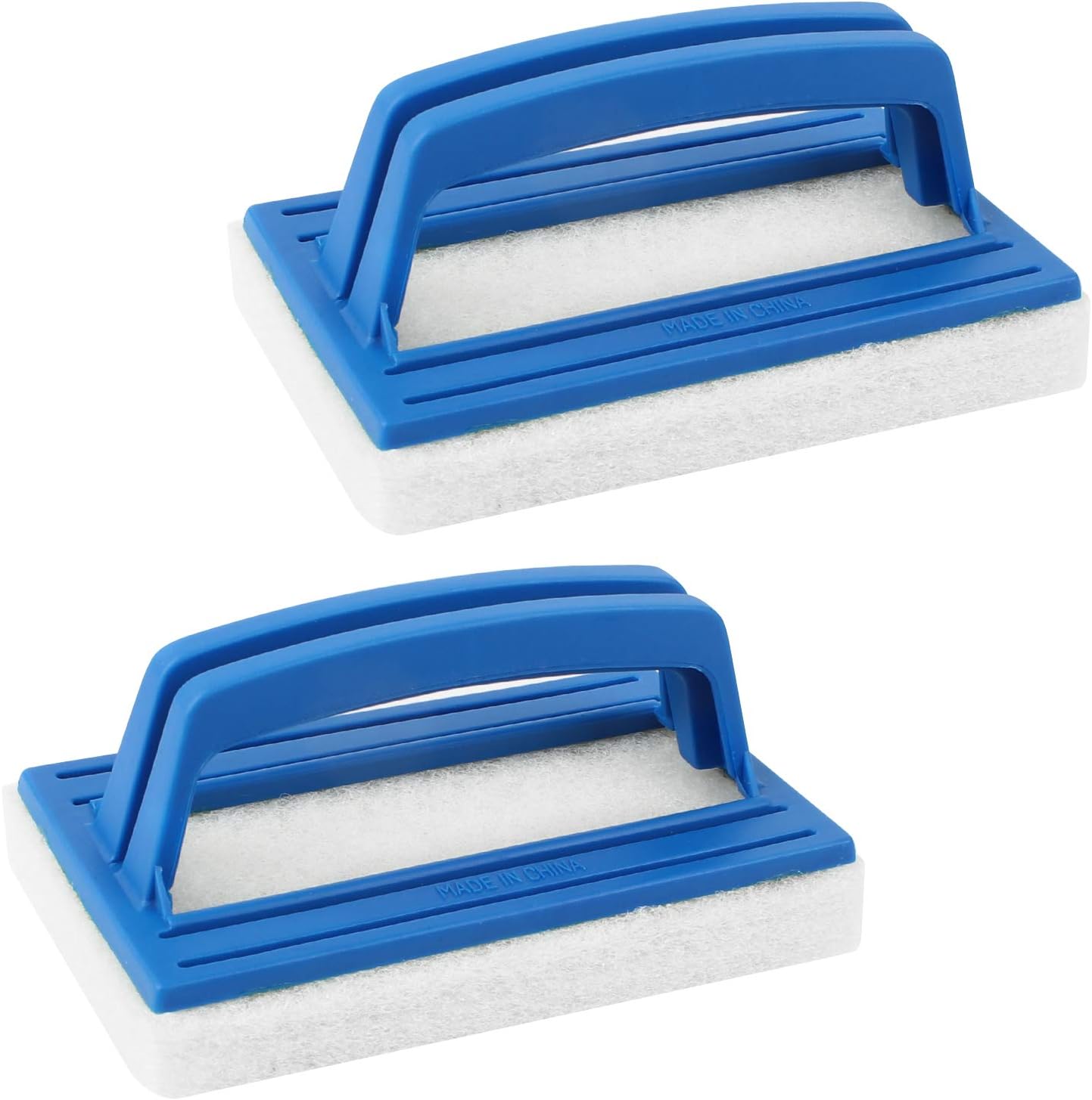 2-teiliges Pool-schwammbürsten-set, Poolreinigungsbürste, Handbürste, Schwimmbadbürste Mit Griff, Teichbürste, Reinigungszubehör, Moos (blau)
