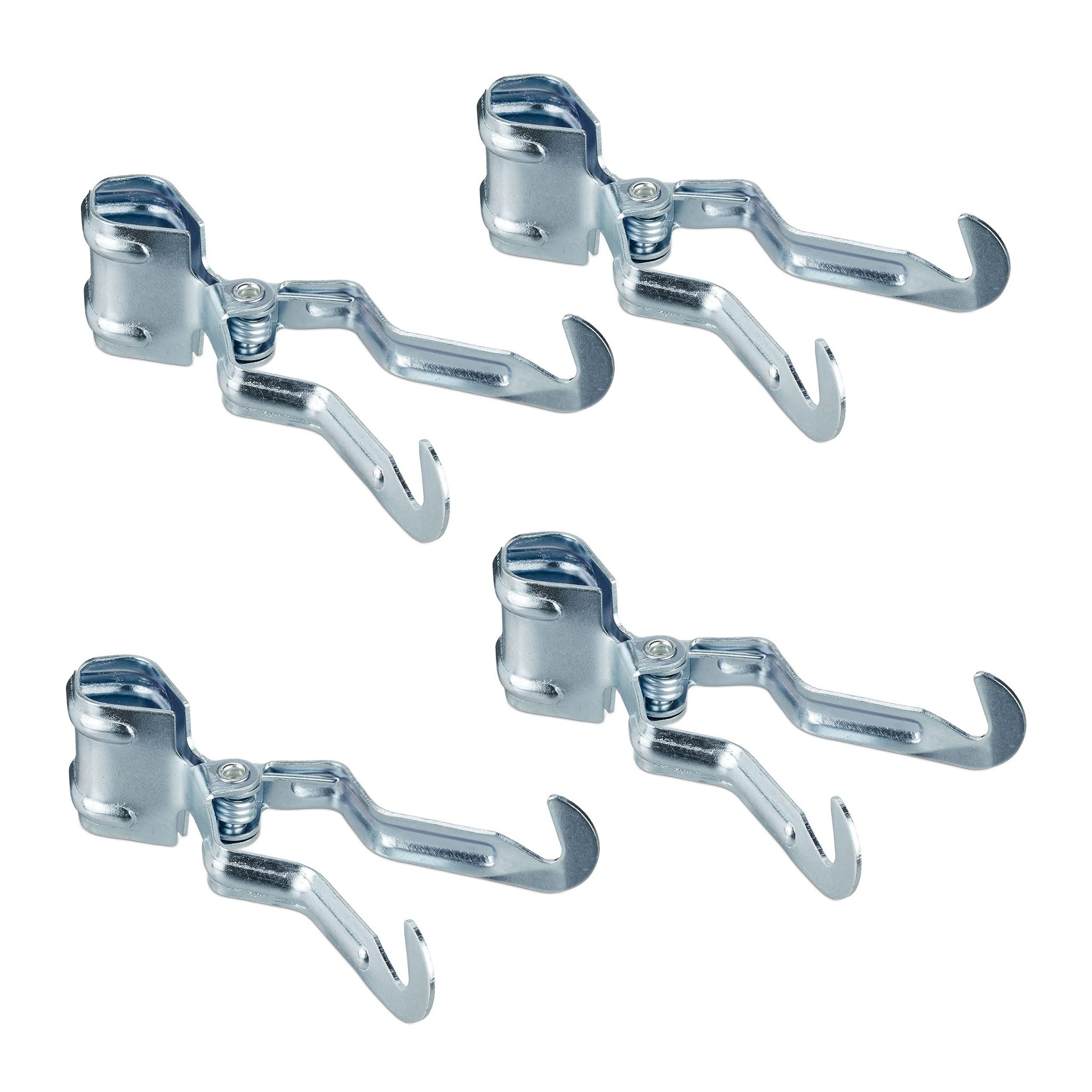 Camping-klammerhaken, 4er-set, Zeltstangenhaken, Max. 25 Mm, Metall, Kleiderhaken Für Zelte, Silber