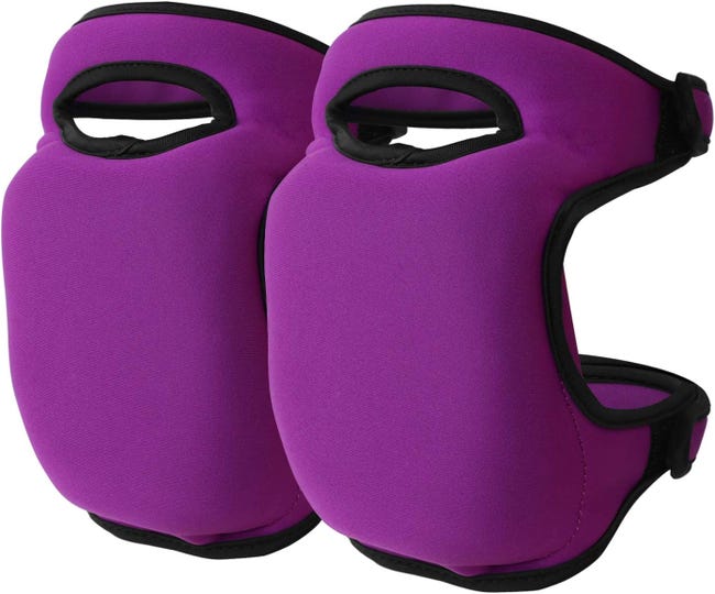 Set Aus Zwei Garten-kniebandagen, Aus Verdicktem Schaumstoff, Verstellbar Und Atmungsaktiv, Lila.
