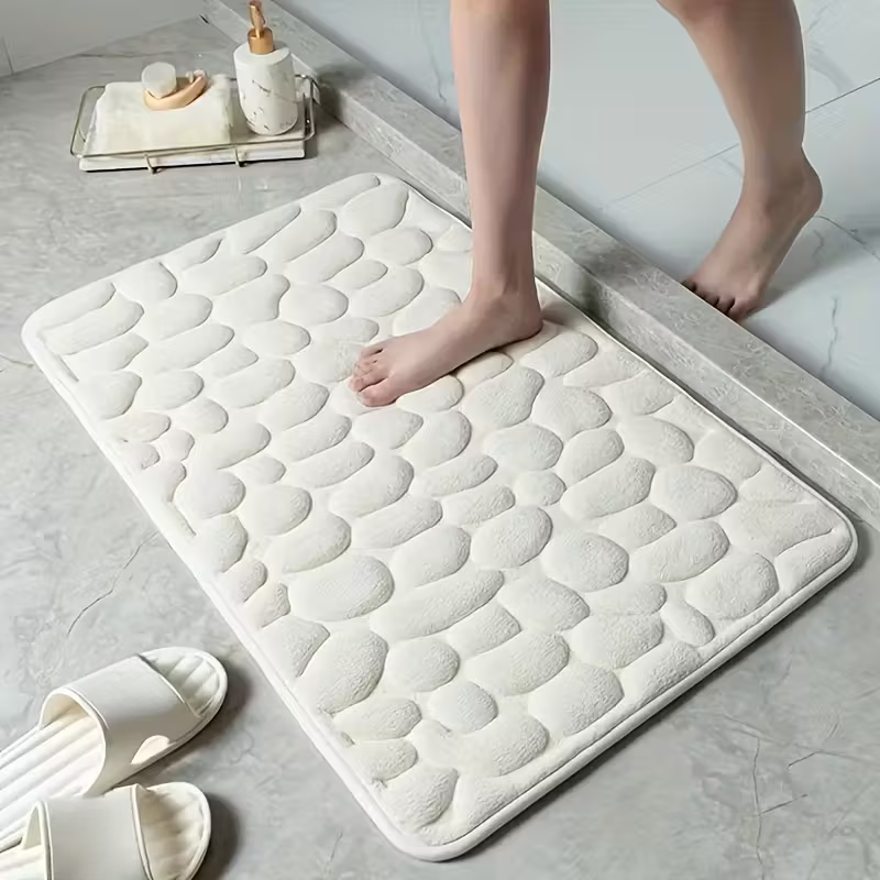 Superweiche, Rutschfeste Badezimmermatte Aus Korallenvlies, Schnelltrocknende Pvc-rückseite, Rechteckige Bodenmatte