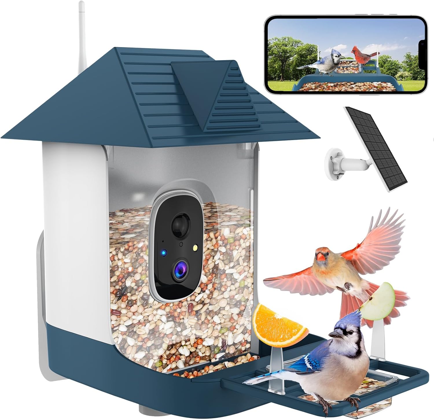 Automatische Videoaufzeichnung In Der Cloud, Solarbetrieben, Vogelfutterhaus Mit Kamera, Fhd-vogelfutterhaus Mit Kamera, Ideales Geschenk Für Väter Und