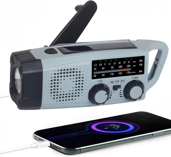 Tragbares, Solarbetriebenes Notfallradio (am/fm), Led-taschenlampe, Sos-funktion
