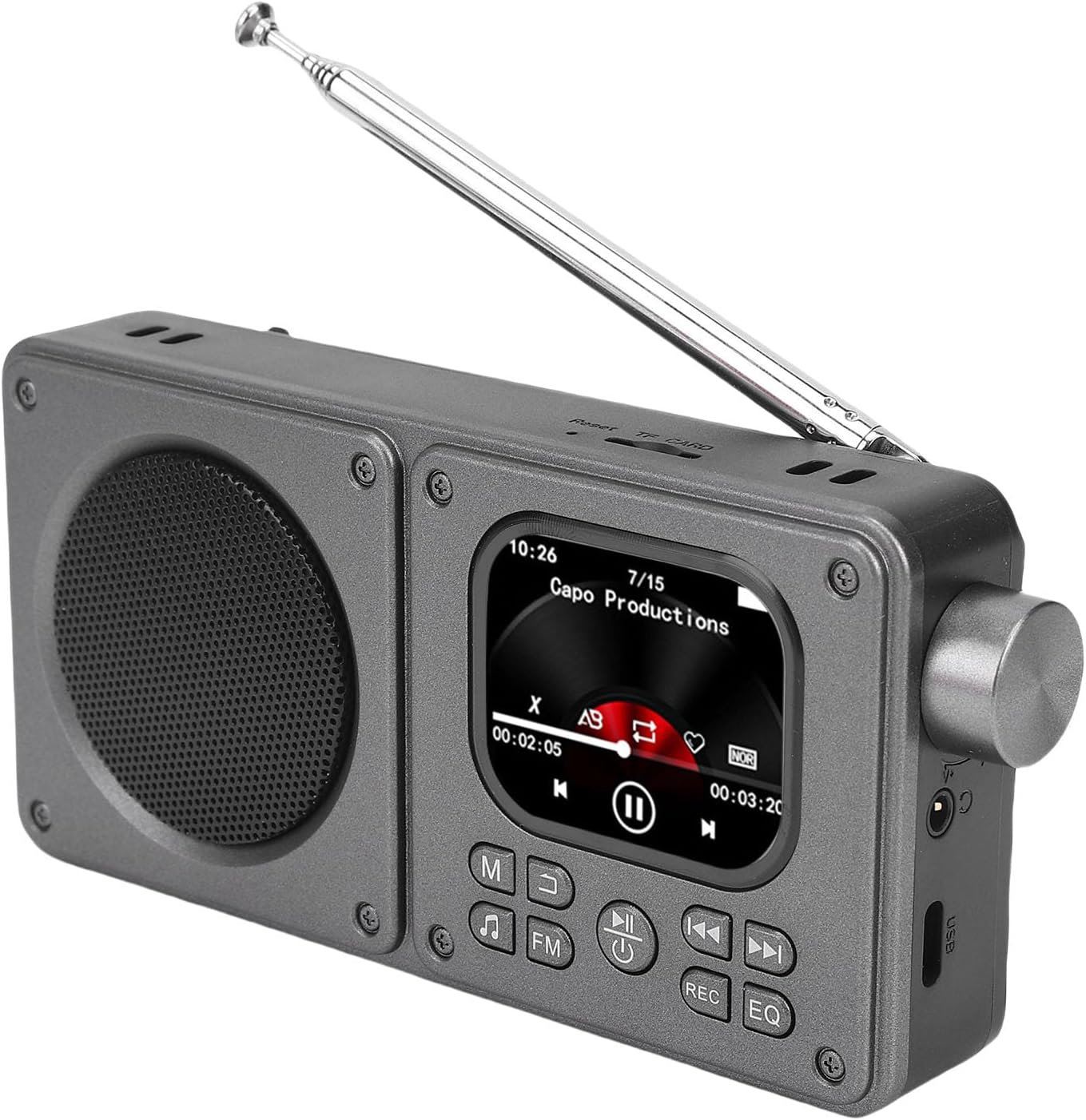 Am/fm-videoradio Mit 2,01-zoll-bildschirm, Bluetooth-lautsprecher, Wiederaufladbarem Digitalem Kurzwellen-mp3/mp4-player, Lautsprecher Und Kopfhöreranschluss