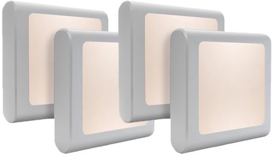 4-teiliges Set Led-nachtlichter Zum Einstecken Mit Automatischem Dimmersensor, Warmweißes Licht Für Kinderzimmer Und Flure