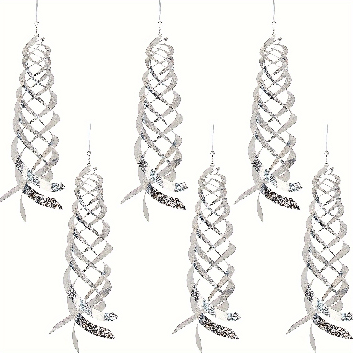 6 Glänzende, Vogelabweisende Spiralreflektoren, Hängender Vogelabwehrer, Geeignet Für Gärten, Häuser, Schwimmbäder.
