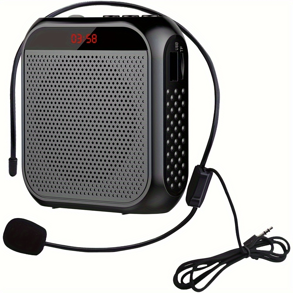 Tragbares Megafon Mit Kabelgebundenem Mikrofon-headset, Schwarz, Usb-aufladbarer Lautsprecher, Persönlicher Mikrofon-präsentationsverstärker