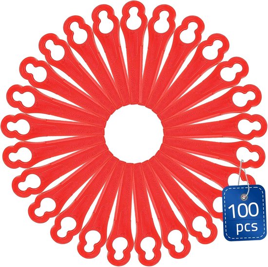 100-teiliges Set Roter Kunststoff-rasenmähermesser, Geeignet Für Hof- Und Gartenrasenmäher, Rasenmäher, Kunststoffmesser, Kürbisförmige Gartenrasenmäher