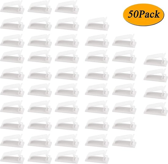 Selbstklebende Kabelmanagement-clips, 50 Stück, Verstellbarer Organizer, Für Tv/computer/laptop/ethernet/desktop, 42 X 19 X 12 Mm, Weiß