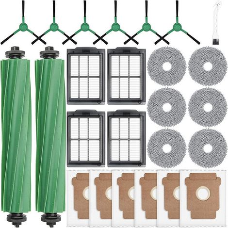 Das Saugset Für Irobot Roomba 405/505 Beinhaltet: 2 Sätze Rotierender Bürsten, 6 Beutel, 6 Chiffon-netztücher, 4 Hepa-filter Und 6 Seitenbürsten.