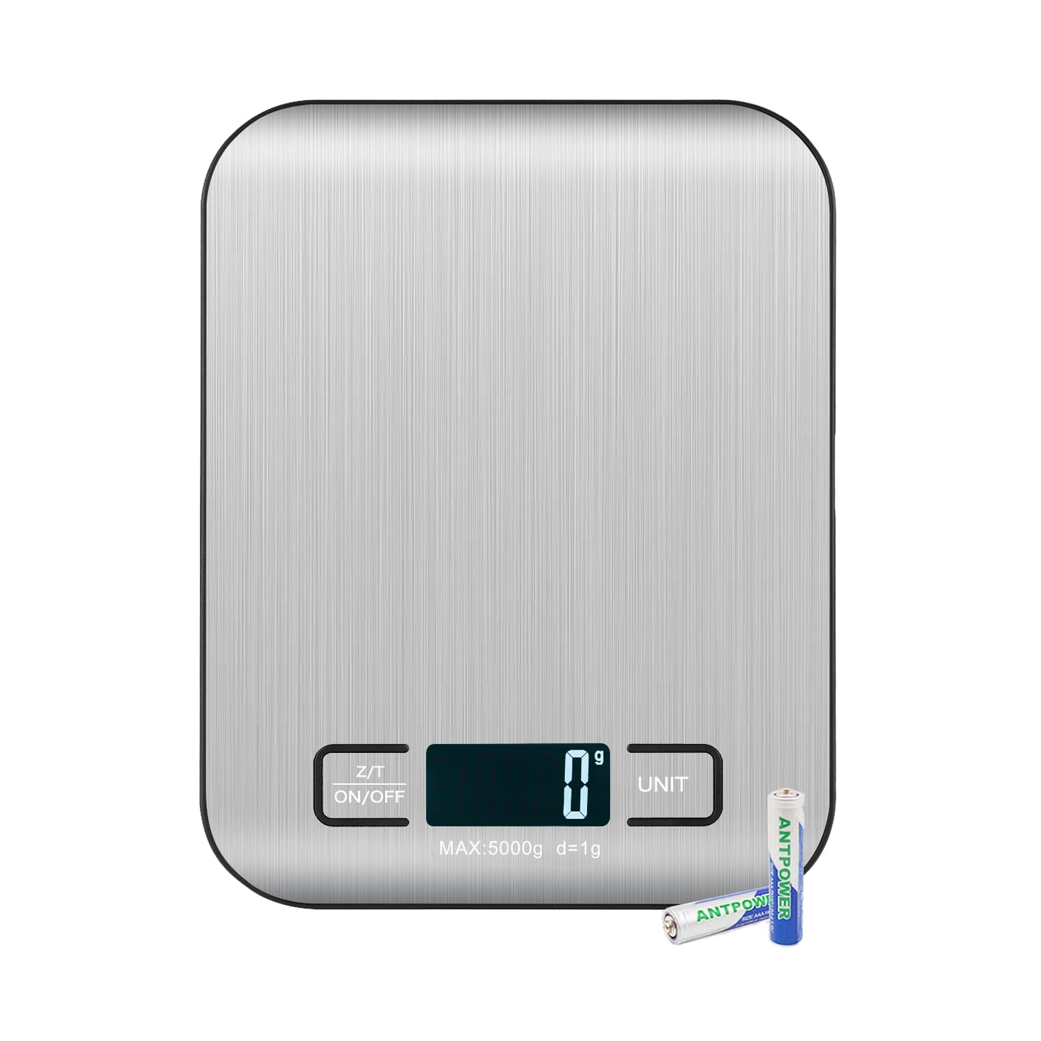 Digitale Küchenwaage, 5 Kg (11 Lb), Ultradünn, Für Lebensmittel, Kochen Und Backen, Genaue Messung Auf 1 G (0,1 Oz), 5 Einheiten, Tara-funktion, Touch-taste