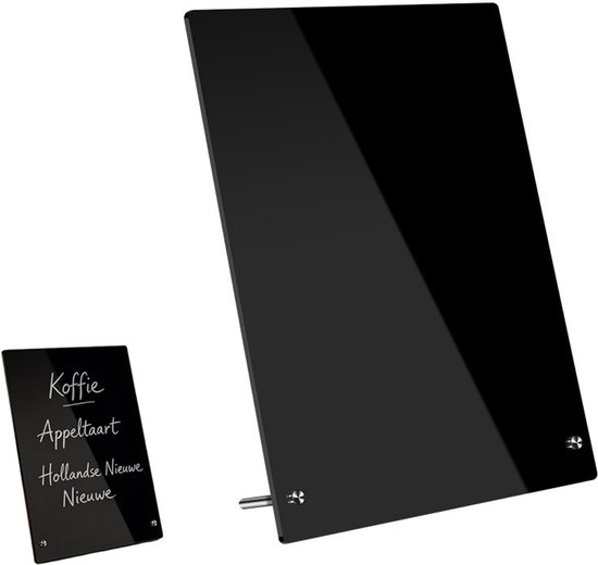 Schwarze A4-tischmenü- Und Hinweistafel Aus Acryl Mit Metallständer