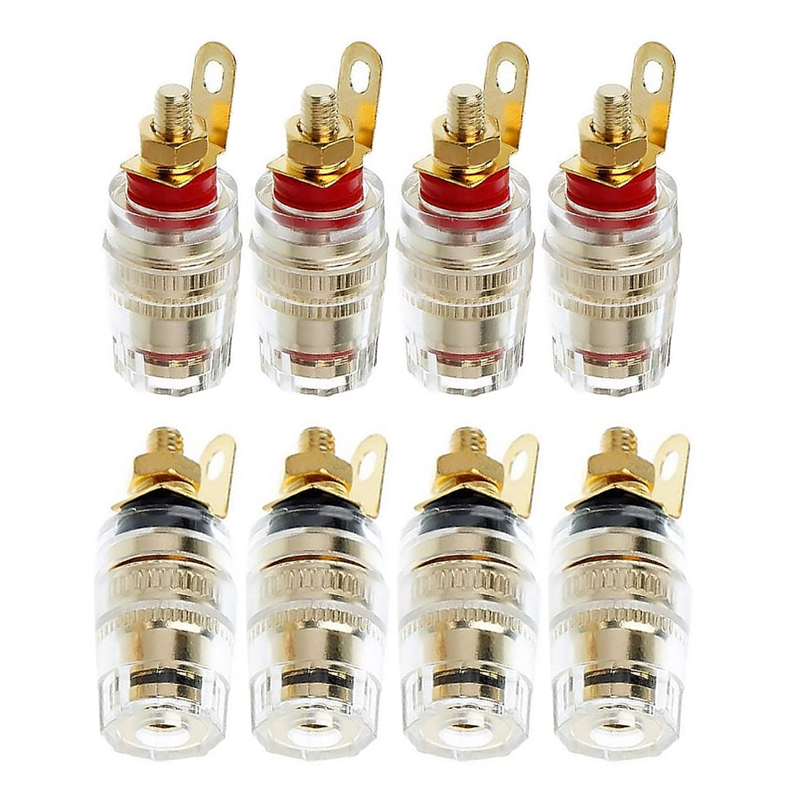 4-mm-bananenstecker, Bananenstecker-buchse, Lautsprecher-anschlussklemme (buchse), Vergoldete Buchse, 8er-packung