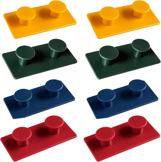 Klebehaken-set – Wandhaken – Dekorativer Aufhänger – Farbmix (zufällige Mischung) – 8 Stück – Verschiedene Farben