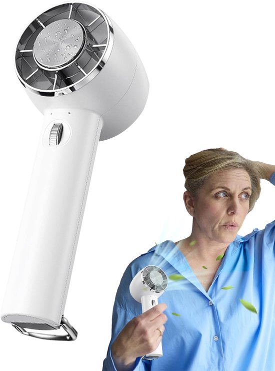 Tragbarer Reiseventilator Mit Kühlakku, Für Outdoor/camping/wandern, Weiß