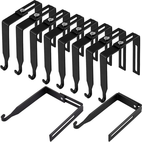 Schwarze, Verstellbare Metall-regalhaken – Universalausführung, Passend Für Regalböden Von 3,49 Bis 8,89 Cm, Büro-whiteboard-haken