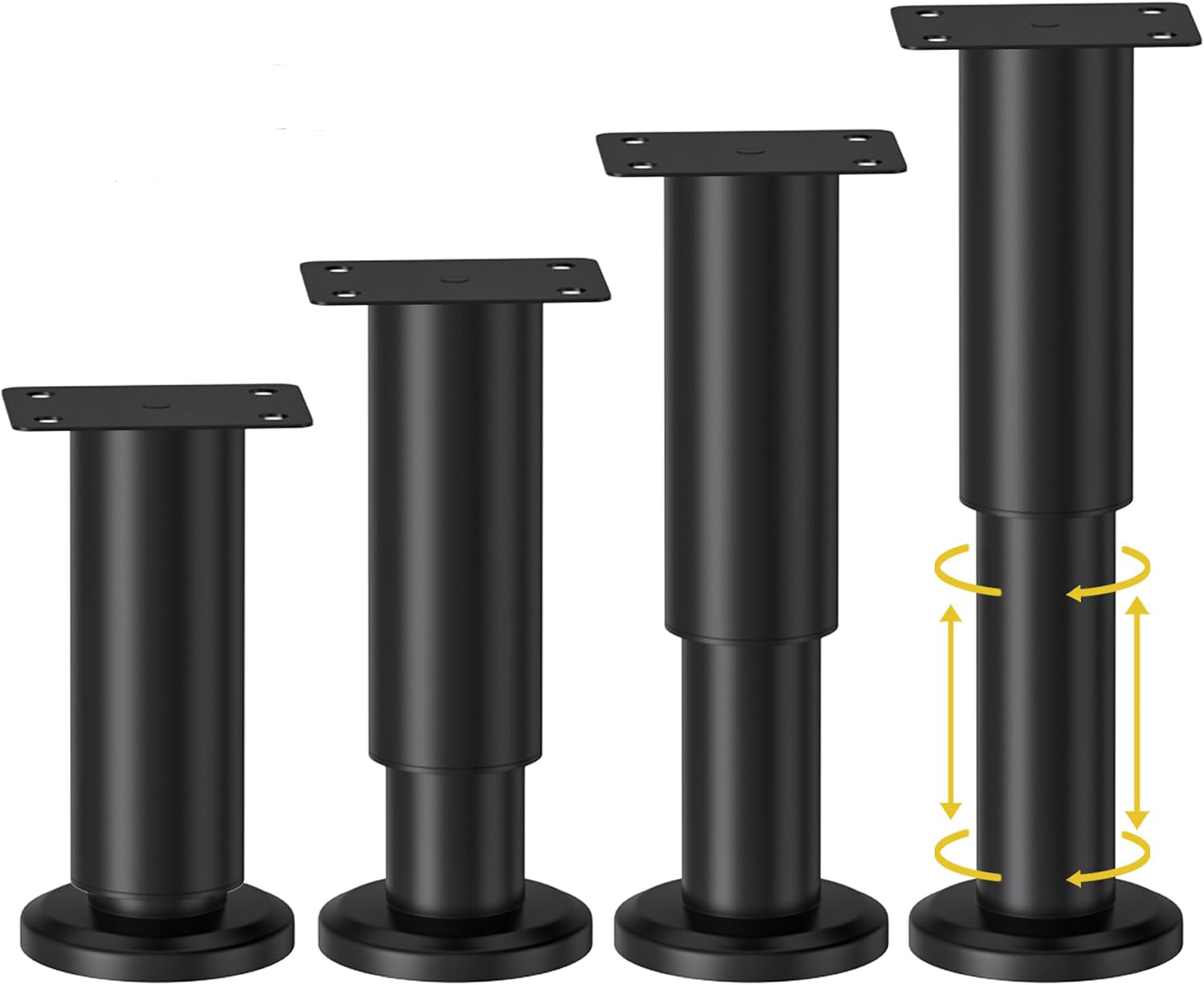 4-teiliges Set Verstellbarer Metallmöbelbeine, 25-42 Cm, Verstellbare Schrankbeine Mit Schrauben Für Sofas/betten/stühle/frisiertische/tische