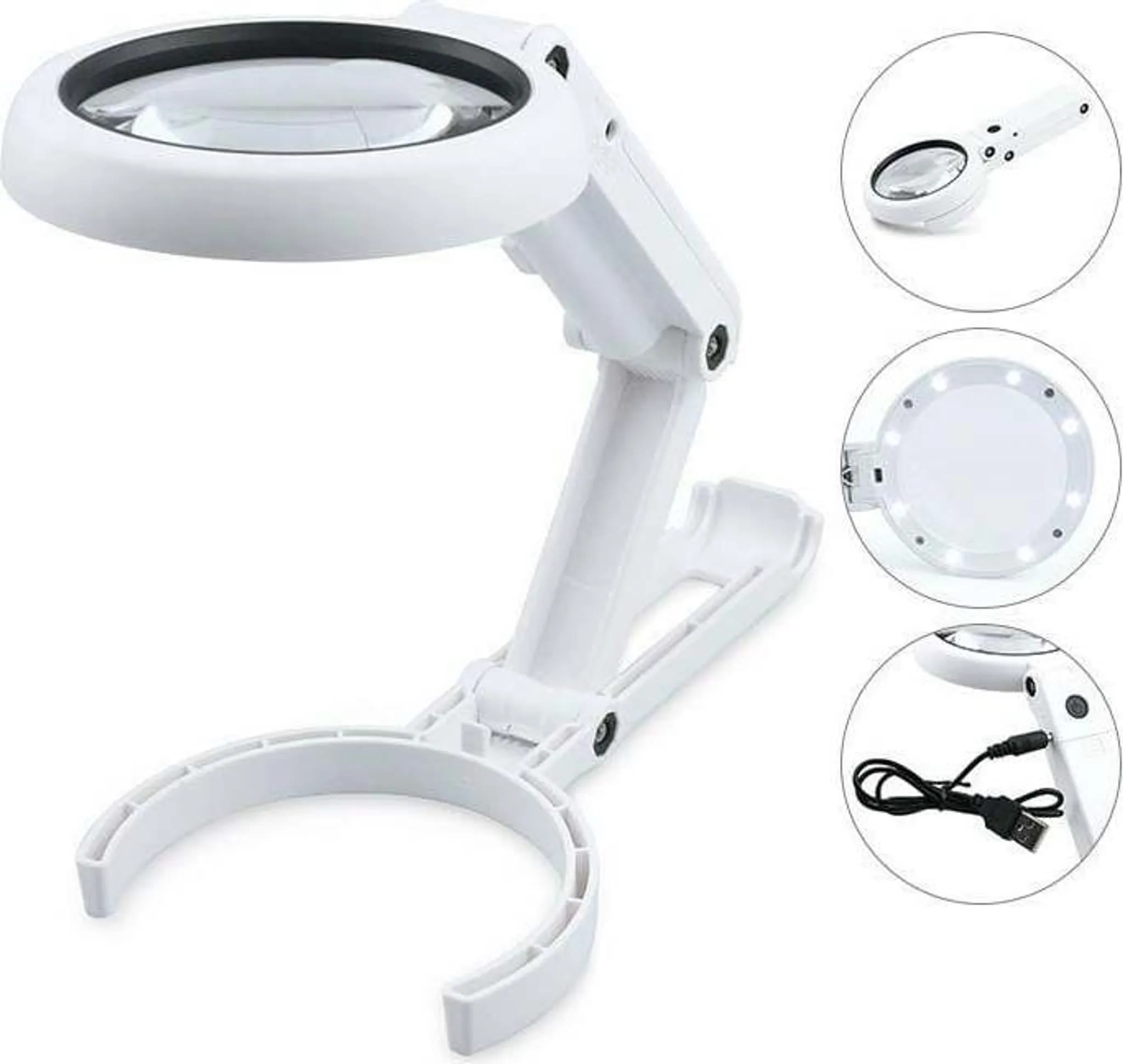 Dimmbare Led-schreibtischlupe Mit Ständer, Leselampe Und Bastelleuchte