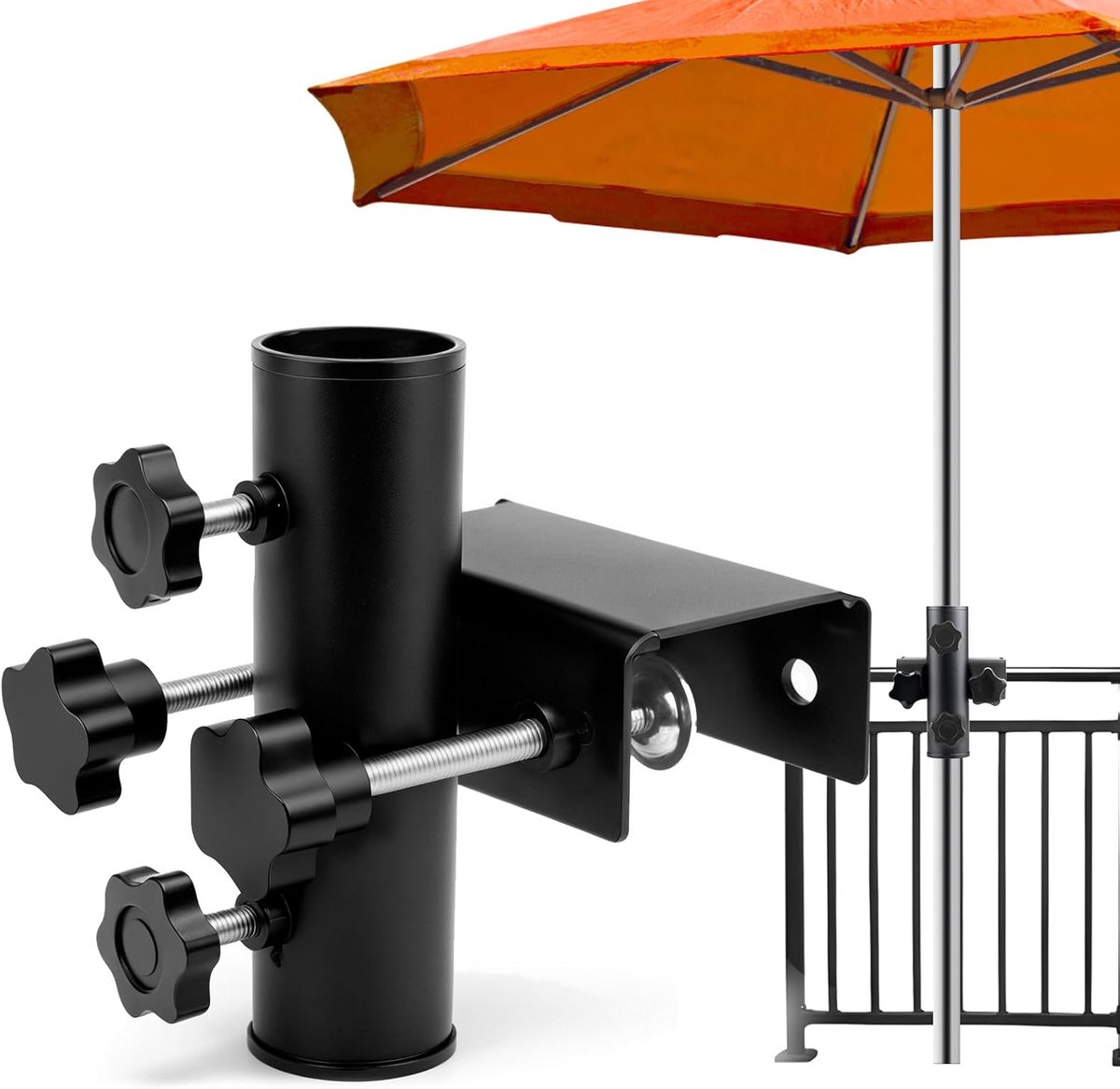 Sonnenschirmhalter – Metall – Verstellbarer Sonnenschirmhalter – Balkongeländer Ø23 – Stabiler Sonnenschirmständer – Sonnenschirmständer Für Balkon, Terrasse Oder Tisch – 38