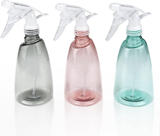 3er-pack Leere 500-ml-sprühflaschen Mit Nachfüllbaren Sprühknöpfen Aus Kunststoff Und Zwei Sprühstufen – Ideal Zum Reinigen, Für Pflanzen Und Haare.