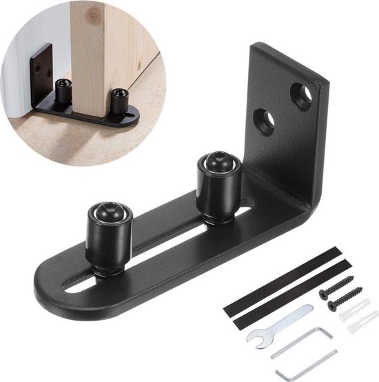 Schiebetürsystem – Verstellbare Bodenführungsrollen Und Schienenzubehör (12,3 X 4 X 6,4 Cm) – Schwarz 1