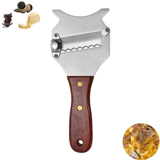Trüffelhobel Mit Holzgriff, Klinge Aus Edelstahl, Reibt Käse, Schokolade Und Knoblauch.