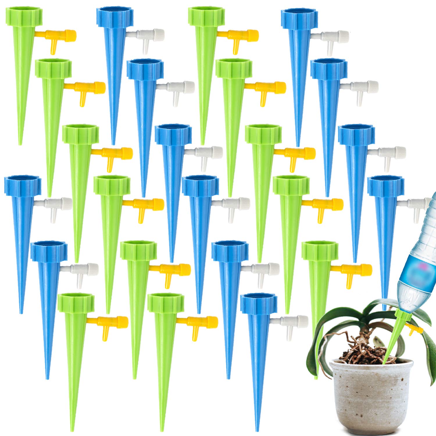 24-teilige Packung Selbstbewässernder Pflanzendüsen, Automatische Bewässerung Von Zimmerpflanzen, Einstellbares Tropfbewässerungssystem Für Den Außenbereich Und Garten.