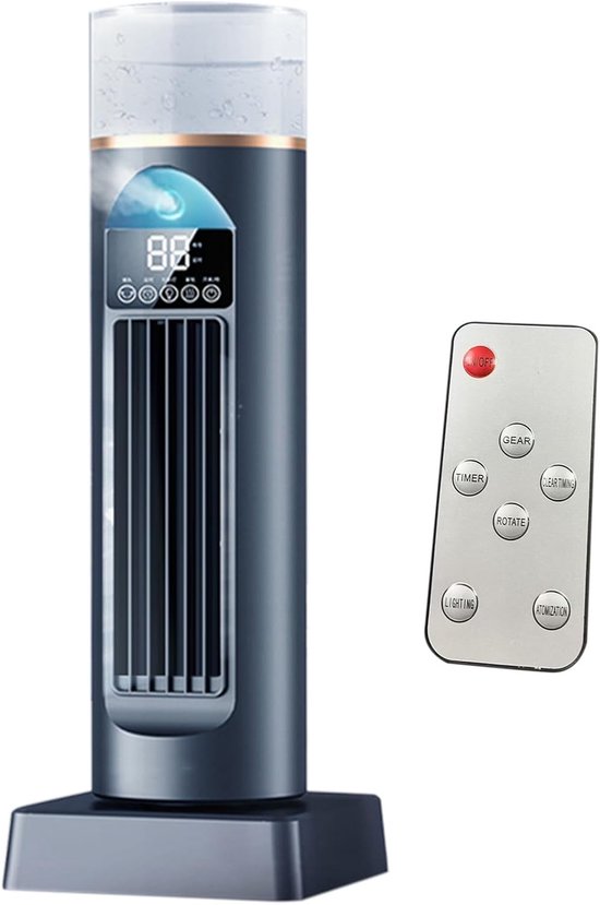 Turm-klimaanlagenventilator, Geräuschlos, Ohne Rotorblätter, Fernbedienung, 6 Geschwindigkeitsstufen, 37 X 13 X 13 Cm