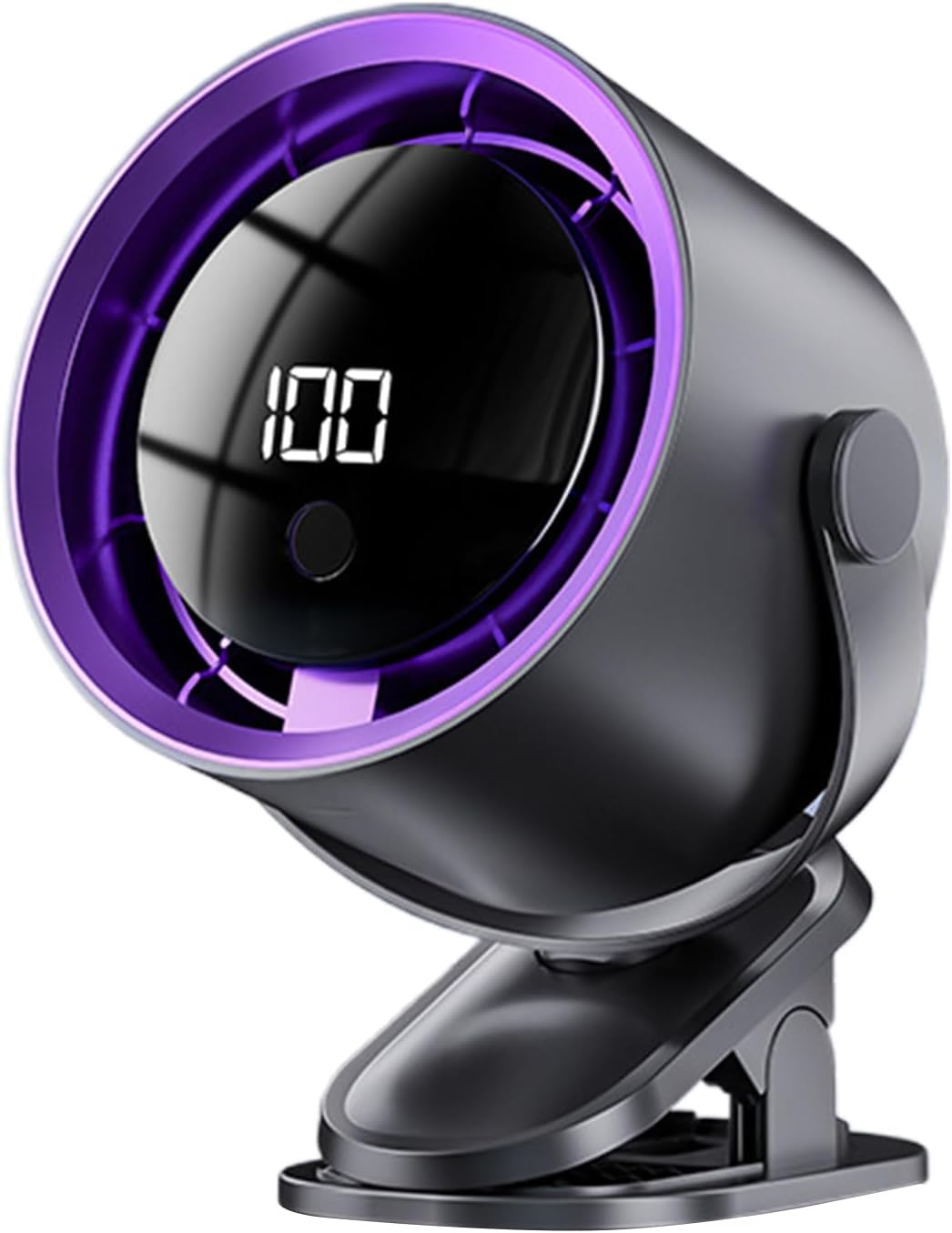 Tragbarer Tischventilator, Wiederaufladbarer Ventilator Mit Led-anzeige, Für Autositze, 100 Geschwindigkeitsstufen, Kinderbett Und Camping (schwarz), 360° Drehbarer, Kompakter Tischventilator Für
