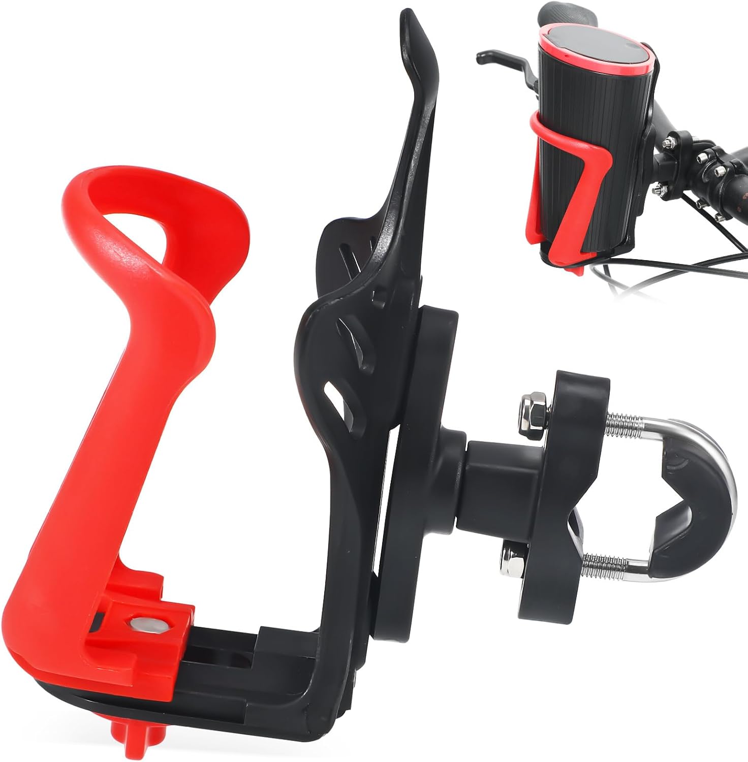 Universeller Getränkehalter Für Motorrad Und Fahrrad – 2 – 17 – 95 Verstellbarer Pu-flaschenhalter Mit 360° Drehbarem Sockel – 0 – 59 – 1 – 3 Zoll