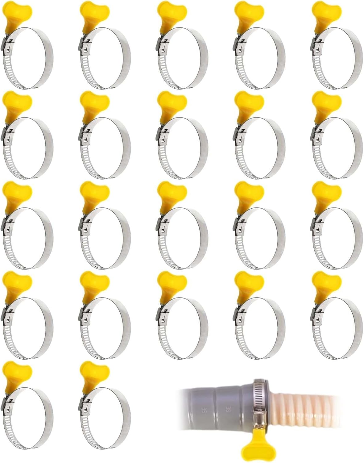 22-teiliges Schlauchschellen-set Aus Edelstahl, 25-38 Mm, Verstellbare Schlauchschellen, Geeignet Für Schläuche