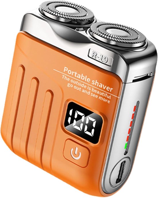 Elektrischer Reiserasierer, 8000 U/min, Kofferdesign, Wasserdicht, Mit Digitalanzeige, Usb-schnittstelle, Geeignet Für Hotels, Abmessungen 5x2,5x6 Cm.