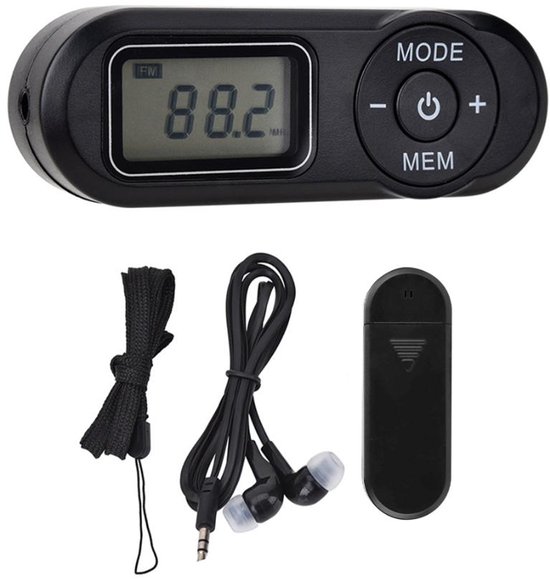 Mini-fm-radio, Tragbares, Batteriebetriebenes Taschenradio, Schwarz