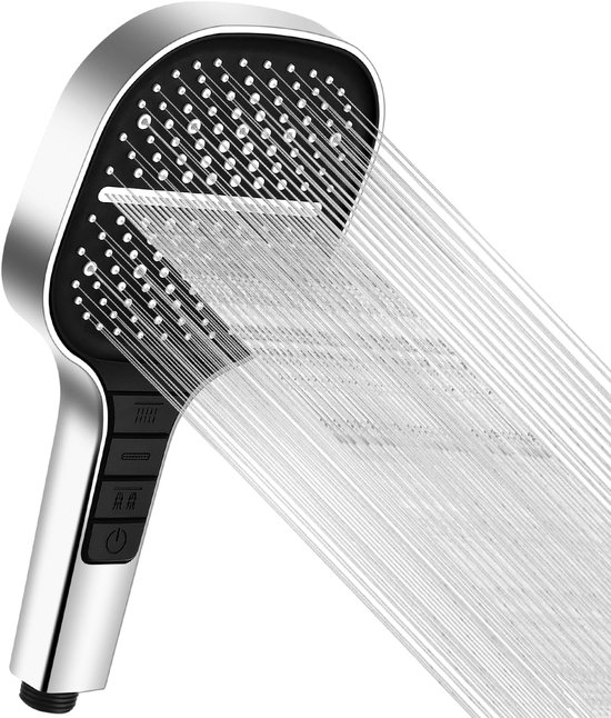 Handbrausekopf Mit 7 Strahlarten, Wassersparfunktion, Hochdruckfunktion Und Stopptaste