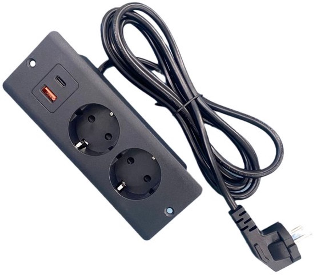 Tischsteckdosenleiste Mit 2 Steckdosen, 1 Usb-anschluss, 1 Pd20w Typ-c-schnittstelle Und 1,5 Meter Langem Netzkabel.