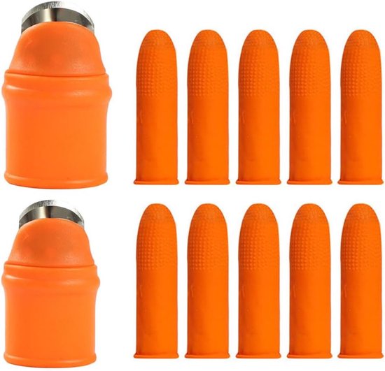 2-teiliges Fingerpicker-set Mit Daumen- Und Nagelschutz, Gartenteiler Zum Pflücken Von Obst, Pflanzen, Paprika, Gemüse, Bohnen Und Erdbeeren – Orange
