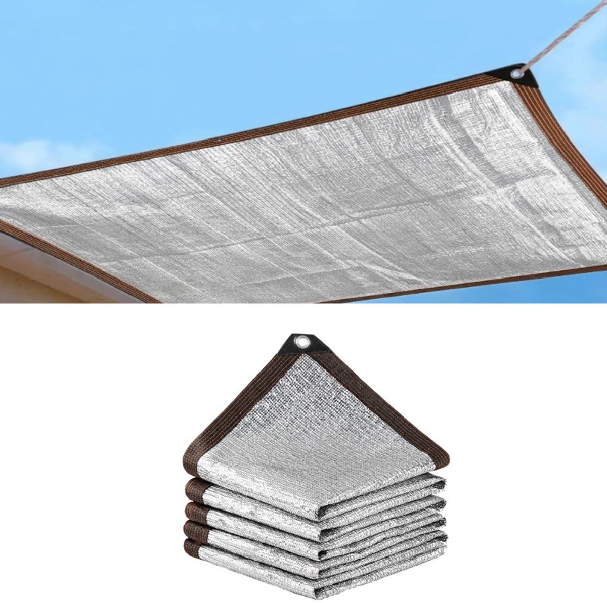Mit Ösen – Reflektierendes Aluminium-schattennetz – Sichtschutz Für Den Außenbereich – Für Blumen, Pflanzen, Terrasse, Rasen Und Andere Außenbereiche – Schattierungsnetz