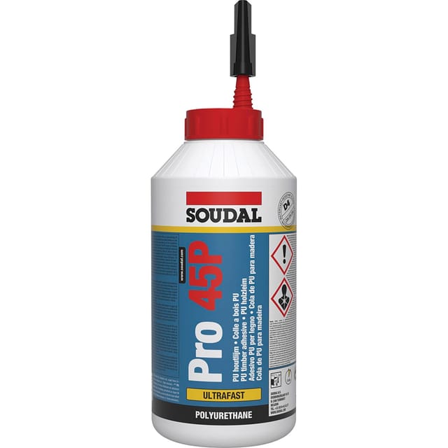 Pu Holzleim Superfast Pro 45P D4, 5 Minuten verarbeitbarer Leim, 750g - Soudal