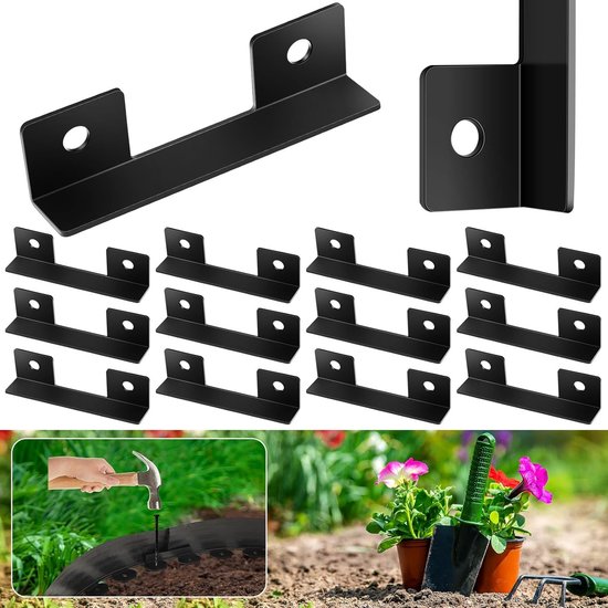 Ein Set Aus 30 Schwarzen Gartenrandverbindern – Kein Graben Erforderlich – Für Rasenflächen Und Gartenzäune