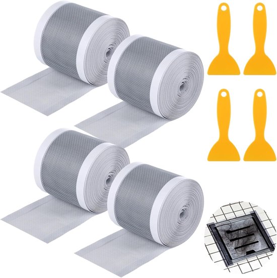 4-teiliger Haarfänger Für Duschabflüsse, Selbstklebende Duschhaken, Duschfilter, Badewannenabflussfilter, Inklusive 4 Spateln, 7 Cm X 10 M