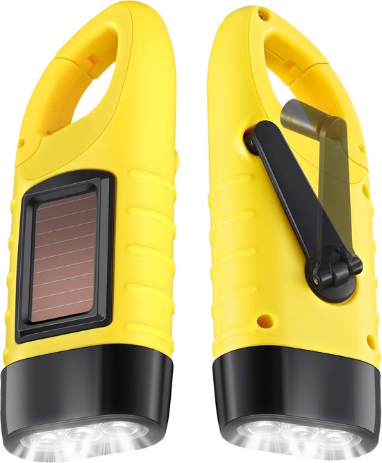 2er-packung Handbetriebene Solartaschenlampe, Wiederaufladbare Led-notfalltaschenlampe, Überlebenstaschenlampe, Schnellstart-taschenlampe Für Outdoor-sportarten - Gemüse