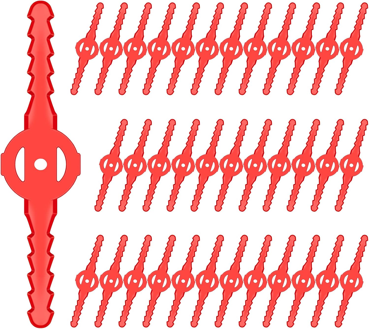 36-teiliges Rasenmähermesser-set, Ersatzmesser Aus Kunststoff, Unkrauttrimmermesser, Rasenmäherzubehör, Für Akku-rasenmäher Und Gärten (rot)