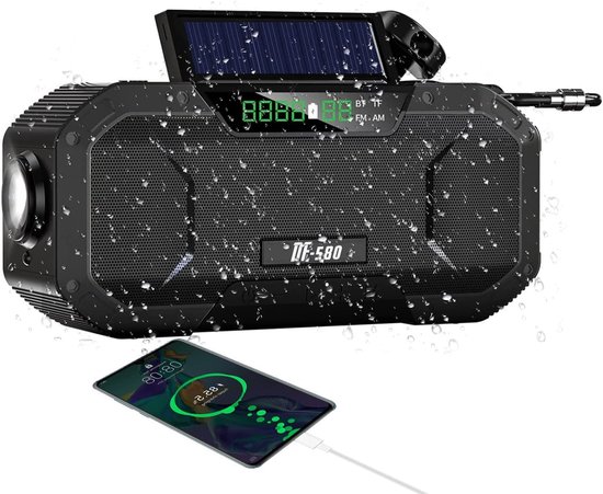 Notradio, 5000-mah-solargenerator, Am/fm-empfang, Wasserdichte Led