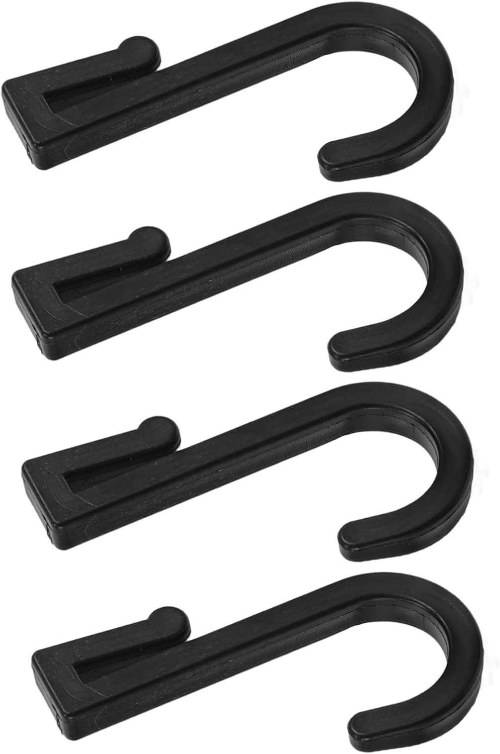 Dieses 4-teilige Set Schwarzer 2-mm-j-haken Besteht Aus Robustem Kunststoff Und Ist Vielseitig Einsetzbar, Z. B. Für Kleidung, Badezimmer Und Küche.